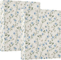 Blue Flowers Pattern 3 Ring Binder 1.5 Inch 2 Pack with 200 Sheet for Kids School Supplies Women Men Office