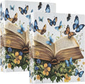 Butterfly Book 3 Ring Binder with 2 Interior Pockets 1.5 inch Binders 3 Ring Heavy Duty Fit 8.5" x 11" Letter Size for Office School, 2 Pack