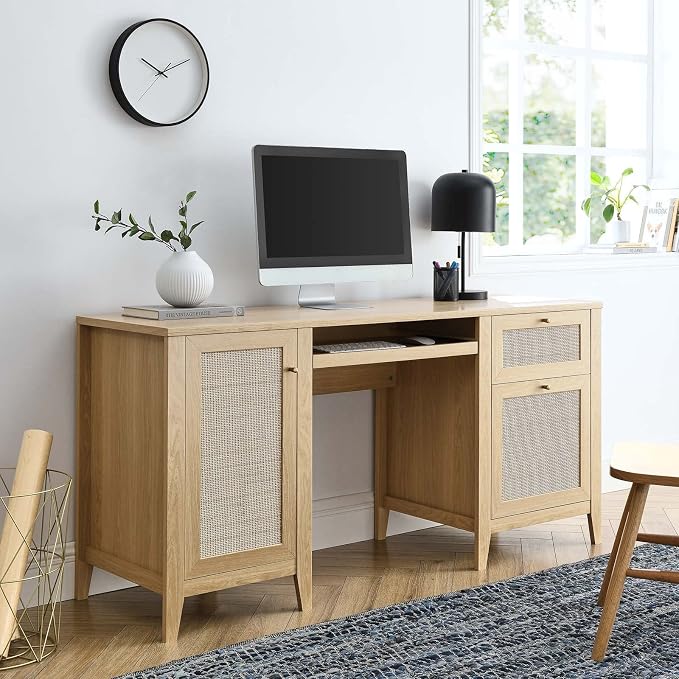 Modway Soma Desk, Oak, 63"