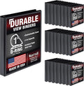 Samsill Durable 1 inch 3 Ring Binder, D Ring Binder, 100% Recycled Chipboard, Black, 24 Pack - Bulk