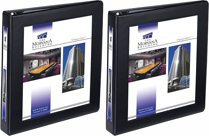 Avery Heavy-Duty Framed View 3-Ring Binder, 1" EZD Rings, 1 Black Binder (68054) (Pack of 2)