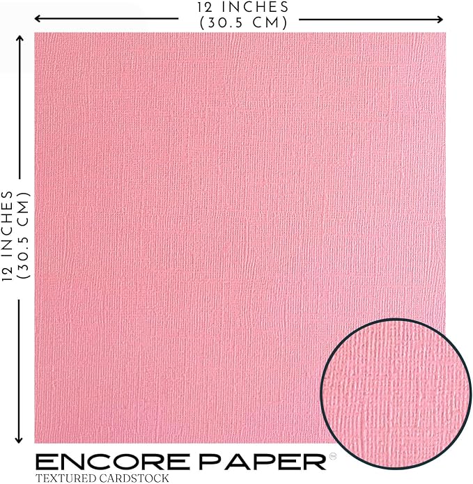 Rosy Cheeks—12x12 Textured Cardstock | 80lb Textured Pink Scrapbook Paper | Premium Cardstock for Cricut Cutting | 25 Sheets