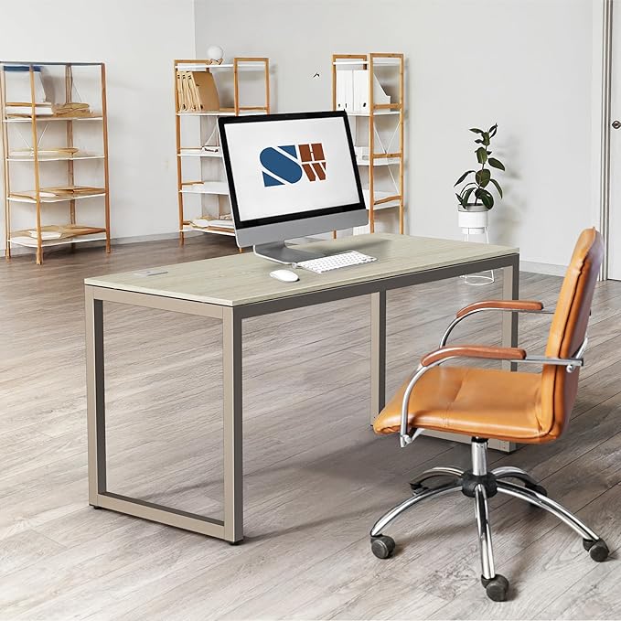 SHW 48-Inch Commercial-Grade Office Computer Desk, Maple | 10-Year Limited Warranty