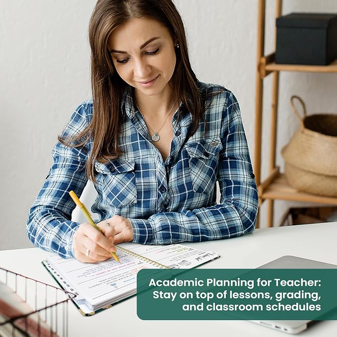 Taja Planner 2026-2027, Jul 2026-Jun 2027 Monthly & Weekly Calendar Planner | 6.3" x 8.5", Hardcover Academic Calendar, Teacher Student Agenda Book with Tabs, School Office Supplies, Emerald Drift