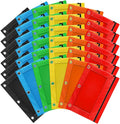 Pencil Pouch for 3 Ring Binder, 36 Pack Zipper Pencil Pouches/Case in Assorted Color, Durable Binder Pencil Pouch/Bag for Office School Supplies (6 Colors)