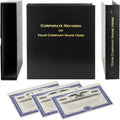 Corporate Kit (Black) - Binder, Slipcase, Minutes & Bylaws, Stock Certificates with Stubs & Customizable Index Tabs