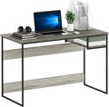 Furinno Moretti Lifestyle Study Desk, 45 Inches, French Oak Grey | with Lower Shelf, Open Frame, Rectangular, Gaming Desk, for Computer, Writing, for Home Office, Study Room, Dorm