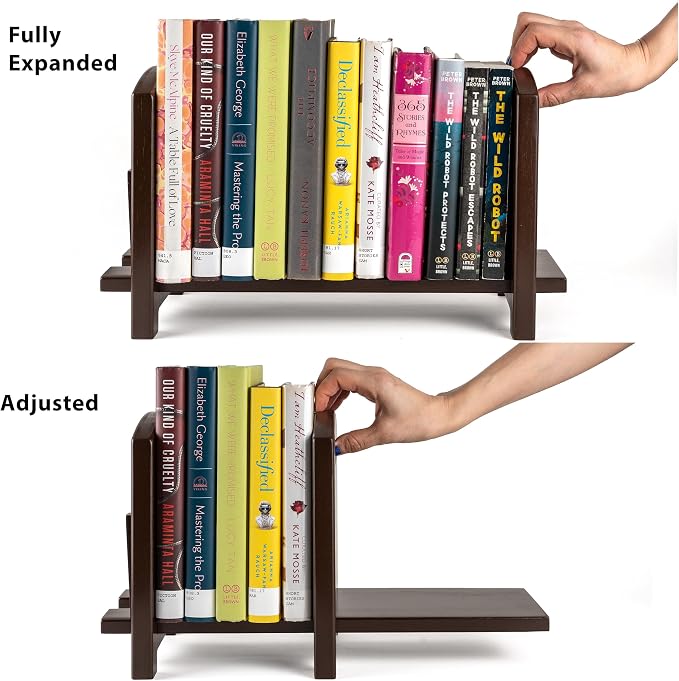 Adjustable Desktop Bookshelf - Sturdy Desk Bookshelf and Book Organizer - No Tools Required to Assemble This Desktop Bookcase, Perfect Tabletop Book Shelf for Office, Study Room