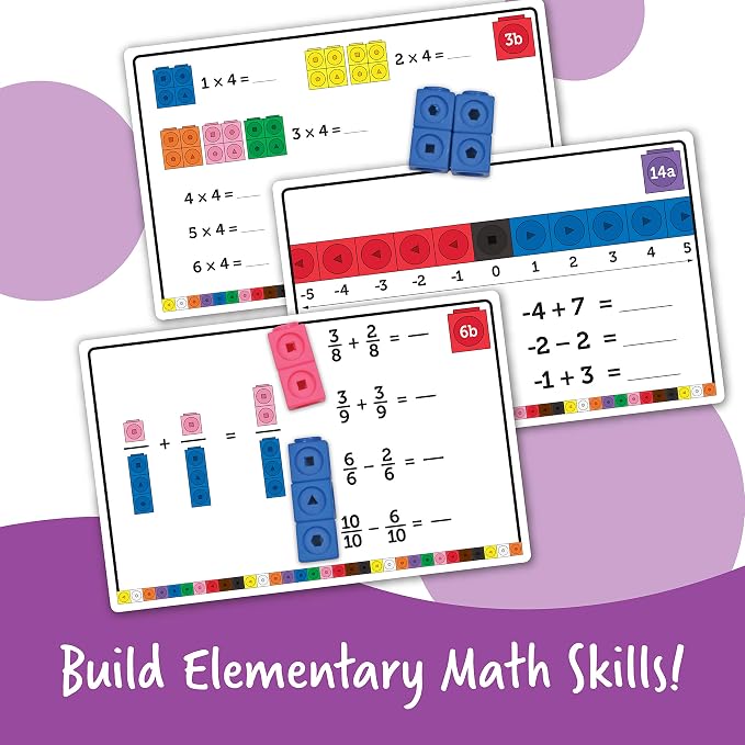 Learning Resources MathLink Cubes Elementary Math Activity Set - | Math Manipulatives, Color Linking Cubes for Kids, Number Cube Toys, Classroom Counting Activity, Stem Learning Activities