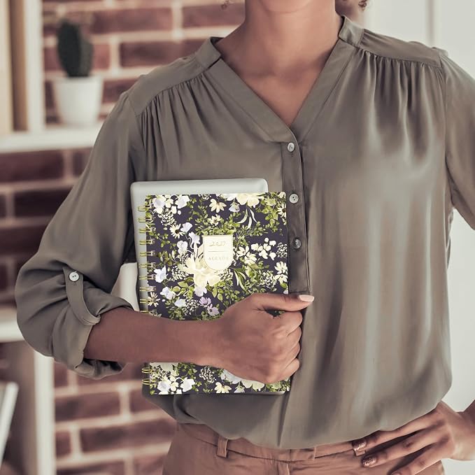 Mead Cambridge 2027 Planner, Weekly & Monthly, 5.5" x 8.5", Leah Bisch, Peony Garden (LB57-200-27)
