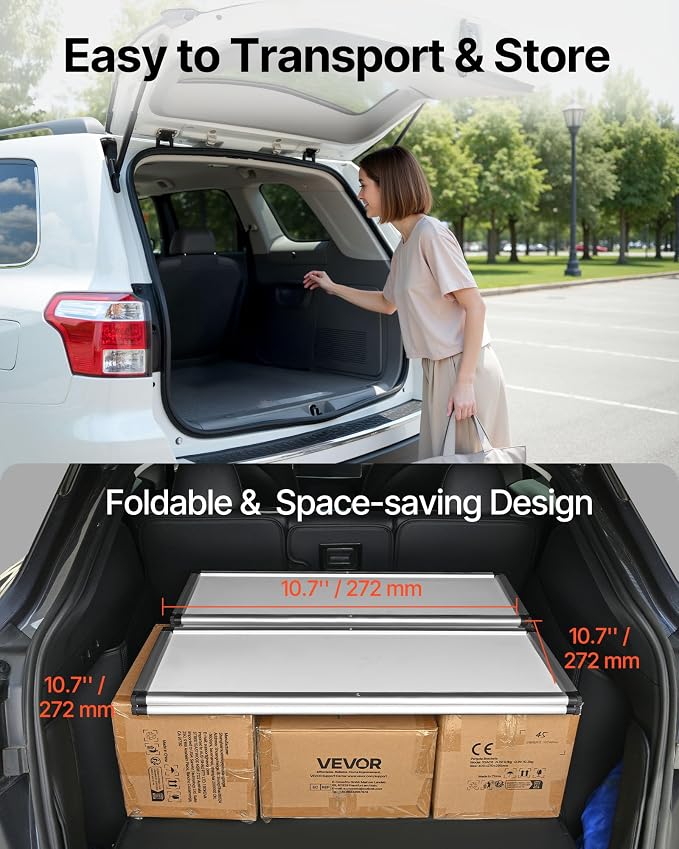VEVOR Promotion Counter Table, Portable Tradeshow Podium Table, 30.91" x 14.96" x 71.46", Display Exhibition Counter Stand Booth Fair with Wall, Pop Up Podium with Storage Rack/Carrying Bag