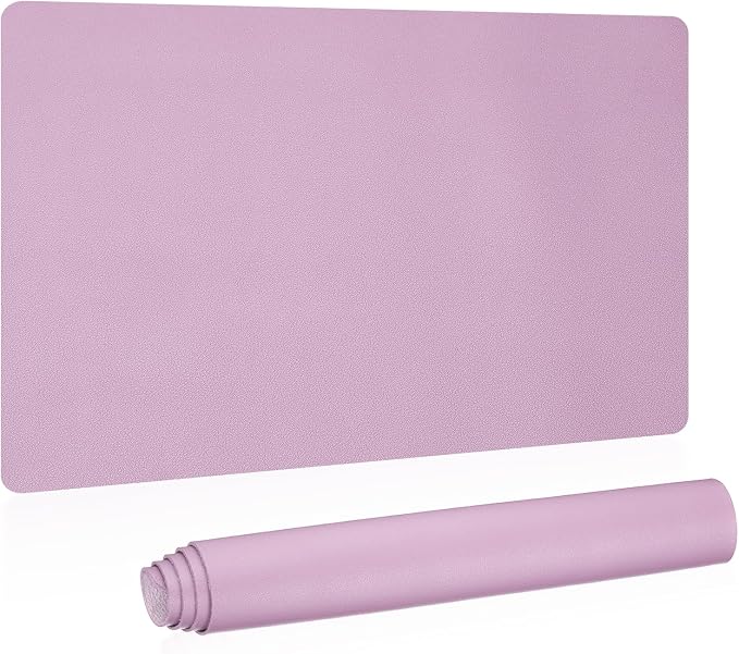 Patikil Desk Mat, 24"x13" Non-Slip Waterproof PU Leather Dual-Sided Desk Pad for Office, Home & Study, Purple