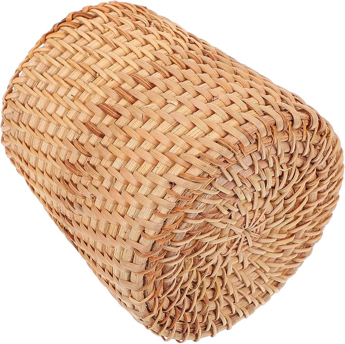 Cabilock Woven Vase Pen Holder Desktop Pen Holder and Organizer Small Wicker Sundries Storage Basket for Office Desk Home Decor 3.54 X 3.54 X 3.93 in