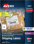Avery Durable Waterproof Shipping Labels with Sure Feed Technology, 3-1/3" x 4", White, Laser Compatible, 300 Blank Labels Total, Great for Mailing, Branding, and More (5524)