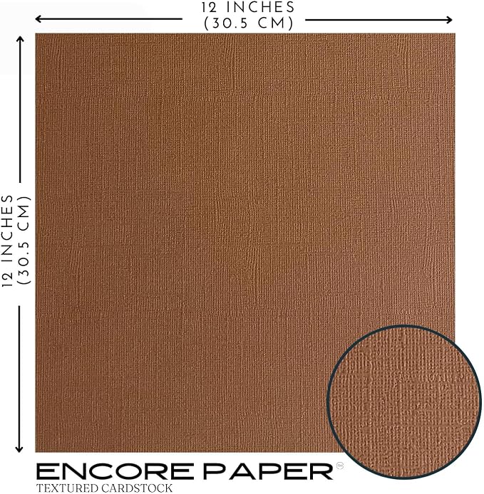 Mocha—12x12 Textured Cardstock | 80lb Textured Brown Scrapbook Paper | Premium Cardstock for Cricut Cutting | 25 Sheets
