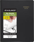 AT-A-GLANCE Planner 2026-2027 Monthly Academic 18-Month July-December Calendar Notebook, 9" x 11", Black (7007405)