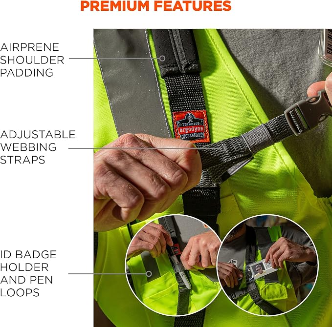 Ergodyne Squids 3138 Barcode Scanner Padded Harness, Tethering Lanyard for Bar Code Scanners, Breakaway Design , Black , Small