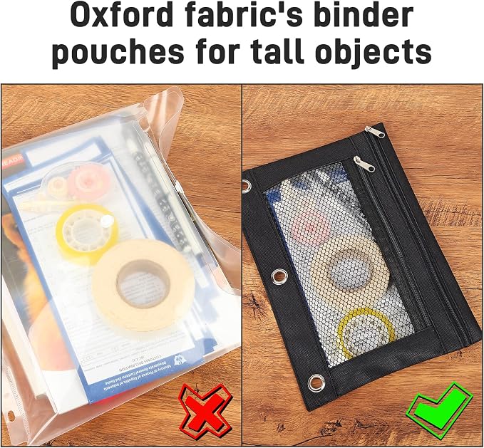 48+2PCS Multi-Color A4 3 Ring Binder Pocket Folders with Pockets, Bulk Zipper Pouch, 3 Ring Folder for Binder Organizer with Label, Letter Size Plastic Envelopes with Snap Closure