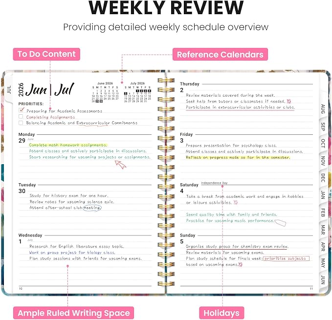 ZOTIA Planner 2026-2027, Jul 2026-Jun 2027 Weekly & Monthly Calendar