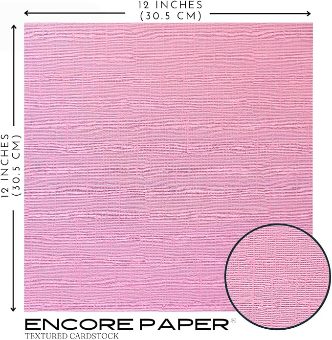 Princess Pink—12x12 Textured Cardstock | 80lb Textured Pink Scrapbook Paper | Premium Cardstock for Cricut Cutting | 25 Sheets