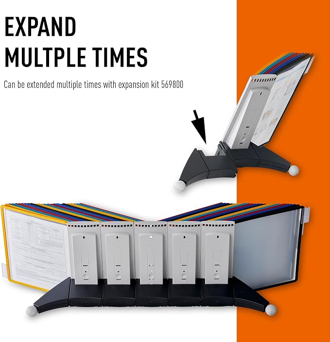 Durable Desktop Reference System with 10 Double-Sided Panels - Letter-Size 8.5" x 11" Inches - Assorted Colors SHERPA Design - Desk Reference Organizer