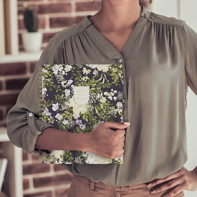 Mead Cambridge 2027 Planner, Weekly & Monthly, 8.5" x 11", Leah Bisch, Peony Garden (LB57-905-27)
