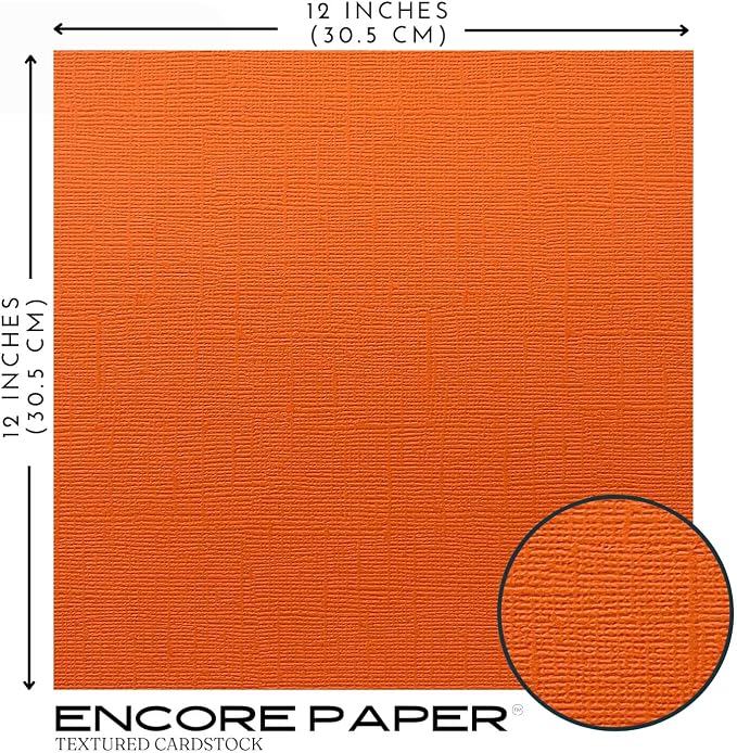 Goldfish—12x12 Textured Cardstock | 80lb Textured Orange Scrapbook Paper | Premium Cardstock for Cricut Cutting | 25 Sheets