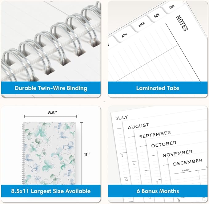 Blue Sky 2027 Weekly Monthly Planner Calendar 8.5"x11" Large Print Lindley