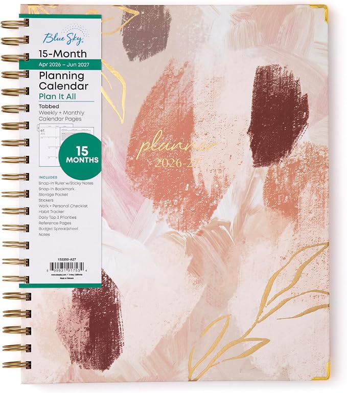 Blue Sky 2026-2027 Weekly & Monthly Academic Planner, 8.5"x11", Henri