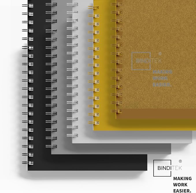 Binditek Metal Wire Binding Spine, 9/16 Inch, 3:1 Pitch,Multi Color 50 Pack | Double Loop Wire Binding Spines, 32-Loop, 120 Sheet Capacity, 5 Assorted Colors (Black, Gold, Silver, White, Rose Gold)