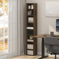 Furinno PASIR Book Shelf, 8-Tier Bookshelf, Bookcase with Open Shelf, 9.3 x 11.8 x 70.9, for Living Room, Bedroom, Home Office, Amber Pine