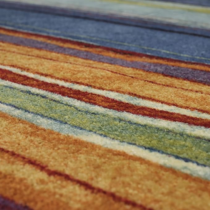 Mohawk Home Rainbow Stripe 7' 6" x 10' Area Rug - Multicolor - Perfect for Living Room, Dining Room, Office