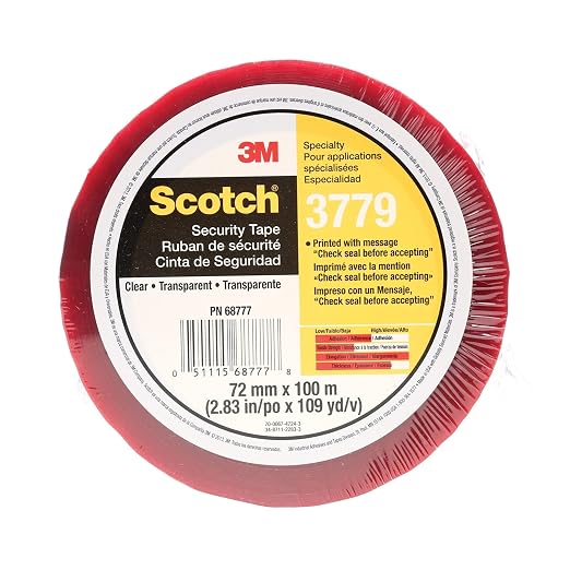 3M Scotch Security Message Box Sealing Tape 3779, 72 mm x 100 m, 1 Roll