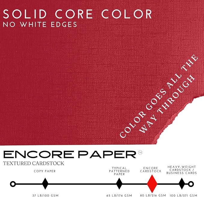 All American Red—12x12 Textured Cardstock | 80lb Textured Red Scrapbook Paper | Premium Cardstock for Cricut Cutting | 25 Sheets