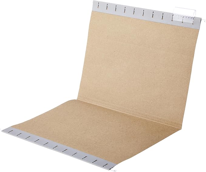 Amazon Basics Hanging File Folders with Adjustable Tabs for Document Organization, Letter Size, Gray, 25-Pack