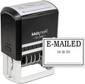 MaxMark Large Self-Inking Rubber Date Office Stamp with E-Mailed Phrase & Date - Black Ink, 12-Year Band - Style 3