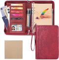 A5 Binder 6 Ring with Zipper, Portable Planner for Travel & Study | Faux leather A5 planner with detachable 6 rings, lined pages, pouches, card slots and pen holder for daily use.