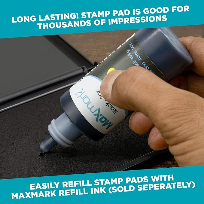 MaxMark Large Gray Stamp Pad - 4-1/4" by 7-1/4" - Premium Quality Felt Pad