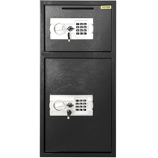 VEVOR Large Double Door Safe Box 29.5" x 13.8“ x 13.8" Steel Safe Box Strong Box with Digital Lock for Money Gun Jewelry Black