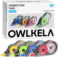 OWLKELA 56Pcs Correction Tape, 39.3 Ft, Colored core