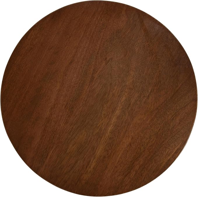 Kate and Laurel Dahl Modern Slatted Wooden Round Drink Table; 12 x 23; Walnut Brown; Transitional Wood Accent Pedestal Table for Use as Living Room Plant Stand or Small Bedroom Nightstand