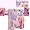 Ospelelf 3 Ring Binder, 1/2 Inch, Pink Marble, Letter Size (11" x 8.5"), 5 Tab Dividers, File Folder Labels, Low Profile Clipboards