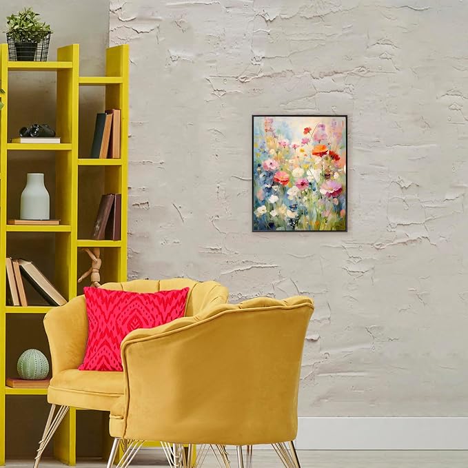 'Wildflower Breeze Impression'| Framed Giclee Art | Stupell Industries | Black, 16 x 20 Inches, Easy to Hang and Sturdy, Made in USA, by Creative Studio