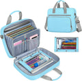 Yarwo 2026 Upgraded Zipper Binder 3 Ring Binder Bag with Pencil Pouch | 500 Sheets Capacity, 5-Tab Expanding File Folder, 14” Laptop Padded Sleeve, Shoulder Strap, for College, Office, Home, Blue