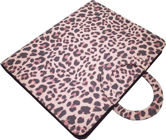 ECEIRO Leather Portfolio Ring Binder - Three Ring Binder Organizer Zippered Padfolio Folder Portfolio Organizer with Hidden Handle Cute Office Leather Binder - Gifts Supplies for Women