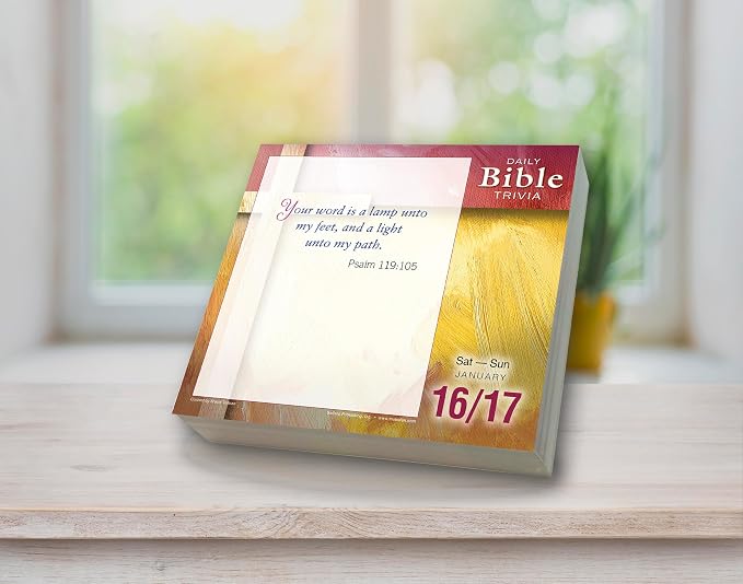 Bible Trivia 2027 Daily Desk Calendar: Boxed Page-a-Day Christian Quiz Calendar with Daily Scripture Facts, Bible Challenges & Faith-Based Fun