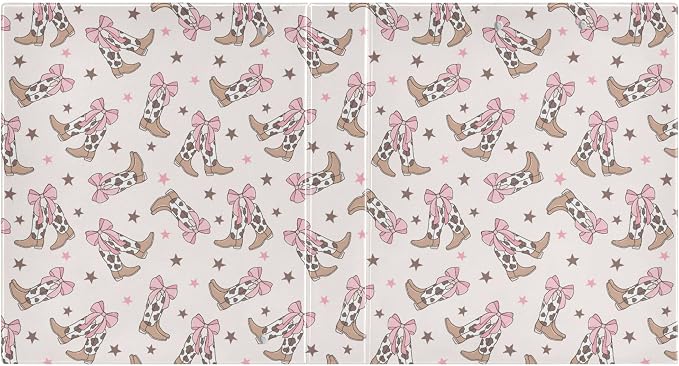 Pink Bow Cowgirl Round Ring Binders 1.5 Inch Doodle Bow Knot 3 Ring Clipboard Binder for Office School Work Supplies File Folder 200 Sheet Capacity