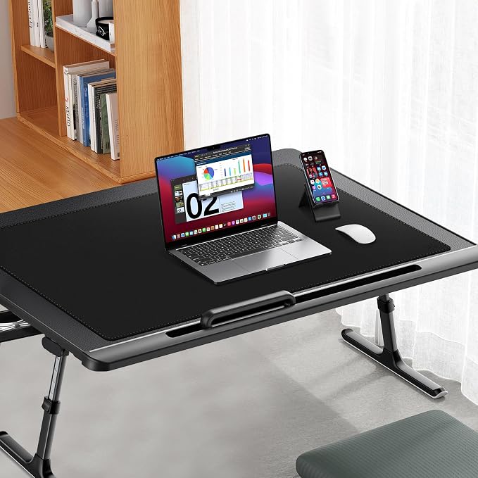 Cacoy 36"x20" XXL Leather Desk Mat Black, Waterproof Desk Blotter Protector | PU Leather Desk Pad Blotter Water-resistant Desk Protector Mat Large Computer Mouse Pad Non-Slip Office Desk Matt for Desktop