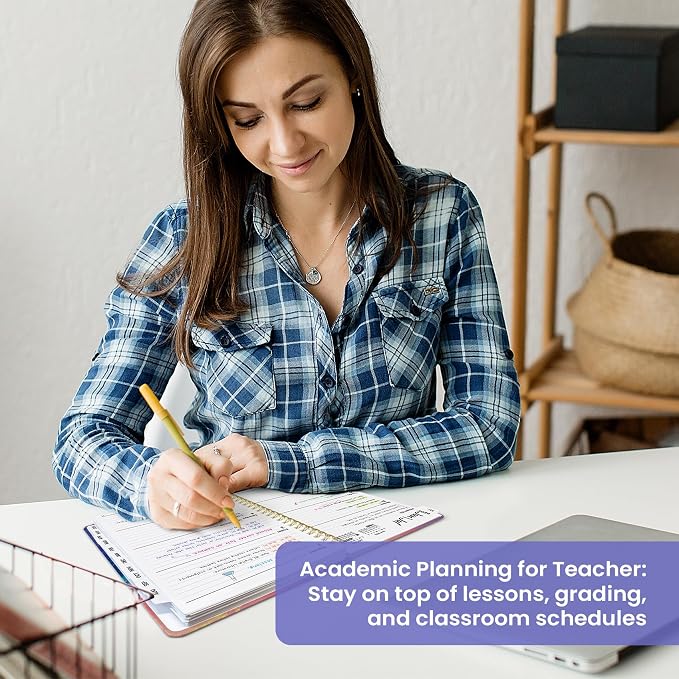 Planner 2026-2027, Monthly & Weekly Jul 2026-Jun 2027 Calendar Book | 6.3" x 8.5", Hardcover Spiral Planner with Tabs, School & Daily Pretty Agenda for Women, Students, Teachers, Sunwave Glow