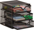 Mind Reader Desktop Accessory Storage, Desk Supplies, Organizer, Office, Metal Mesh, 6.25" L x 6.5" W x 6.5" H, Black